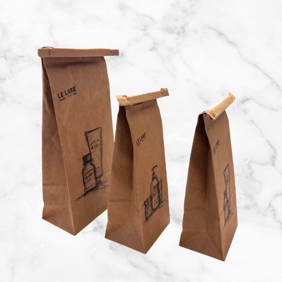 Le Labo Grasse New York Brown Paper Bags Set (Tin Tie Closure, 1 Large + 2 Small - Picture 3 of 7